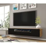 BIM Furniture Aura TV-Lowboard 200x37x42 cm Beige/Schwarz MDF