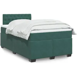 vidaXL Boxspringbett 140 x 200 cm Dunkelgrün