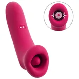 Auflegevibrator „Oral Fun“ mit Saug-Mund & Vibro-Zunge, pink