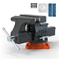 Vevor 16,7cm Schraubstock 360° Drehbar Sphäroguss Werkbankschraubstock 7,2x7,7cm Amboss Schraubstock 16,5-23,5 Backenöffnung Parallelschraubstock Zwei-Wege-Backen zum Schärfen Schleifen Schneiden