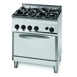 KBS Gastrotechnik KBS Gas-Herd 19,5kW 4 Brenner mit Elektro Backofen