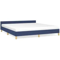 VidaXL Bettgestell mit Kopfteil Blau 180x200 cm Stoff Modell