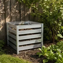 TIMBELA Komposter Garten Metall 704L – TIMBELA M800 Komposter 91 x 91 x H85 cm – Metallkomposter verzinkt, großer Kompostbehälter Garten, stabil, wetterfest