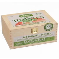 Gärtner Pötschke Mhd Saatgut-Holzbox Tomaten, 7 Bio-Saatgut-Sorten