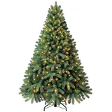 Dehner Künstlicher LED-Weihnachtsbaum Stellan, ca. H180 cm, grün