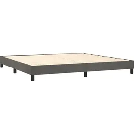 vidaXL Boxspringbett mit Matratze Dunkelgrau 200x200 cm Samt - Grau