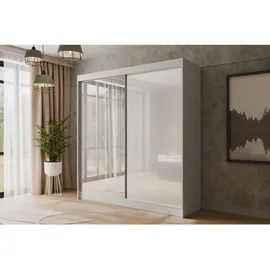 altdecor Schiebetürenschrank VESLI 200 x 215 x 61 cm Weiß