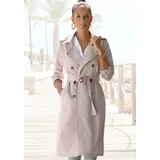 LASCANA Trenchcoat LASCANA, Damen, Gr. 42, beige, Web, Obermaterial: 79% Polyester, 17% Viskose, 4% Elasthan, figurumspielend knielang, V-Ausschnitt, gerader Abschluss, Mäntel, zum Regulieren, leichter Damenmantel ohne Futter, casual-chic