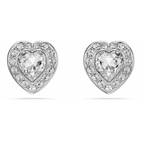 Swarovski Ariana Grande x Swarovski Ohrstecker, Verschiedene Schliffe, Herz, Weiß, Rhodiniert, Einheitsgröße