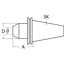 tecwerk Flächenspannfutter DIN 69871AD Weldon Spann-Ø 10 mm SK40 A.-L.50 mm