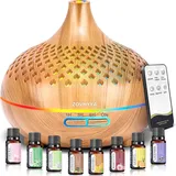 ZOVHYYA Aroma Diffuser 500 ml Diffusoren Luftbefeuchter Aromatherapie-Diffuser 14 LEDs mit Fernbedienung 3 Timer und automatische Abschaltung für Wohnzimmer, Schlafzimmer, Yoga, als