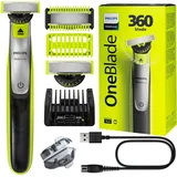 Philips Oneblade QP2734/20 Rasierer + Philips Oneblade QP610 (Kappen+Klinge) - Schwarz