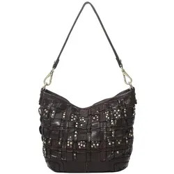 Campomaggi Schultertasche Leder 25 cm  grau