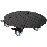 Wagner Pflanzenroller Alaska Black Ø 30 x 7,5 cm I Blumenroller für Außenbereich + Innenbereich I Kübelroller Aluminium, schwarz I 2 Total-Feststeller I Tragkraft 150 kg I Made in DE - 20700701