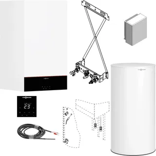 VIESSMANN Gas-Brennwert-Therme Vitodens 100-W, 25 kW, Vitocell 100-V 160 l, Regelung, Aufputz, ATS