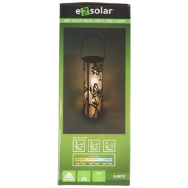 ez solar LED Solar Metall Deko Tischleuchte mit 5 warmweißen LED, inklusive Akku austauschbar