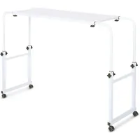 eloneo Betttisch auf Rollen, höhenverstellbar 78 bis 120cm, längenverstellbar 119 bis 190cm, weiß