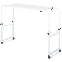 eloneo Betttisch auf Rollen, höhenverstellbar 78 bis 120cm, längenverstellbar 119 bis 190cm, weiß