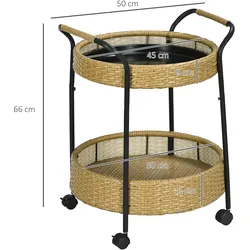 Outsunny - Servierwagen - 50Lx50Wx66Hcm - Gelb