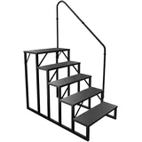 RV-Trittleiter, Whirlpool-Stufen mit Handlauf, tragbare Poolleiter, 660 lbs strapazierfähige Leiterablage, Mobile Außentreppe für Wohnmobile, Veranden, SPA-Pools (5 Stufen)