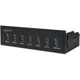 Logilink UA0342 - 5,25" USB 3.0 Hub (7-Port) mit Schnellladeport und Daten?bertragungsraten bis zu 5 GBit/s