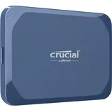 Crucial X10 6TB Externe SSD Festplatte, bis zu 2.100MB/s, USB-C 3.2 Gen2, IP65 Wasser- und Staubgeschützt, Portable SSD für Mac, PC, Smartphone und Spielkonsole, Blau matt - CT6000X10SSD9-02