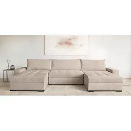 OTTO home Wohnlandschaft OTTO HOME "Home System U-Form, von B: 269-352 cm wählbar, 6 Varianten zur Auswahl", grau, B:352cm H:41cm T:161cm, 100%Polyester, Sofas, Wohnlandschaft, Bettfunktion, Bettkasten & Zierkissen, Federkern
