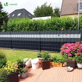 VOUNOT Sichtschutzstreifen 70 x 19 cm Schwarz PVC 40 St.