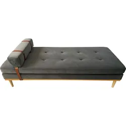Daybed SALESFEVER, grau (grau, natur, natur), B:75cm H:42cm L:180cm, 100% Polyester, Daybetten, Gästebett Tagesbett, mit Kopf- und Nackenstütze, Tagesliege, Relaxliege