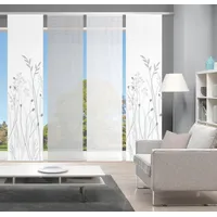 VISION S Schiebegardine »GRASIL 4er SET« Paneelwagen 4 Stk. tlg. Bambus-Optik, Digital bedruckt, grau