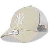 New Era New York Yankees Beige Weiß Verstellbare A-Frame Trucker Cap - One-Size