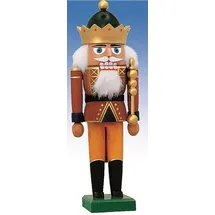KWO Nussknacker König mit Krone 10 x 8 x 29 cm mehrfarbig