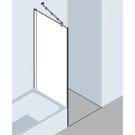 Kermi Diga Seitenwand verkürzt DITVD08016VPK 80x160cm, silber hochglanz, ESG klar Clean