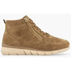 Leder Komfort Schnürboots - Damen - beige