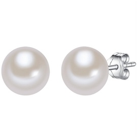 Valero Pearls Perlenohrstecker Sterling Silber Süßwasser-Zuchtperle in Silber Ohrringe Damen