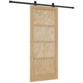 vidaXL Schiebetür rechts 86 x 198,5 cm Schwarz