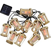 Newgarden LED Lichterkette Stecker 5 m Bambus Schirme warmweiß