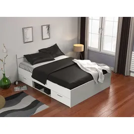 Demeyere Stauraumbett MICHIGAN 140 x 200 cm Holz lackiert weiß