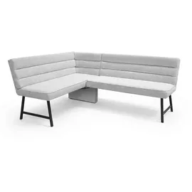 OTTO home Eckbank OTTO HOME "Oregon Küchenbank, Polsterbank, Esszimmerbank, 177x140 cm", hellgrau, B:177cm H:90cm T:140cm, Massivholz, Metall, Polyester, Sitzbänke, Eckbank, Moderne Bank und Farben, Sitzplatzanzahl: 4/5, Frei in Raum stellbar