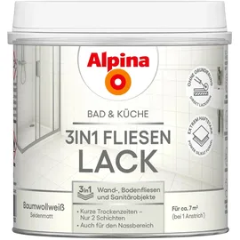 Alpina Bad & Küche Fliesenlack Weiß seidenmatt 0,5 l