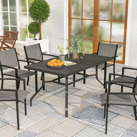 Outsunny Gartentisch 152 x 90 x 74 cm Schwarz