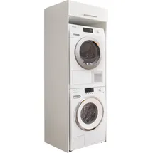 laundreezy Waschmaschinenschrank 67,5 x 200 cm Weiß Holz/Kunststoff/Metall