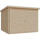 Karibu Fahrradgarage für 4 Räder - 212,5x216,5x167cm - naturfarben - Fichtenholz / Holz