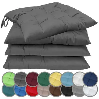 NatureMark Stuhlkissen 40 x 40 x 3 cm anthrazit 4-tlg.