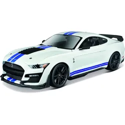 Maisto 31452 - Modellauto - Mustang Shelby GT500 '20 mit Heckspoiler (weiß, Maßstab 1:18)