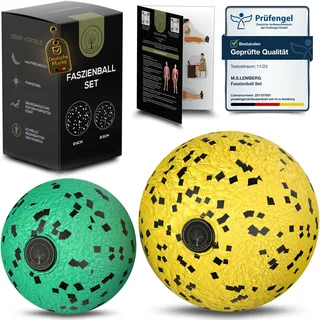 M.S.Lemberg M.S.Lemberg® Faszienball 2er Set [6cm & 8cm] - Massageball für gezielte Selbstmassage der Faszien - Fuß, Rücken, Nacken, Schultern, Beine - Faszienkugel Massagekugel Massage Ball klein