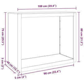 vidaXL Brennholzregal Stahl 100 x 40 x 80 cm Weiß