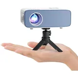 Mini Beamer, VOPLLS 20000L Full HD 1080P Unterstützt, Tragbar Video Projector mit 50% Zoom, Heimkino Beamer für Handy Phone, Tablet/Laptop/PC/TV-Box