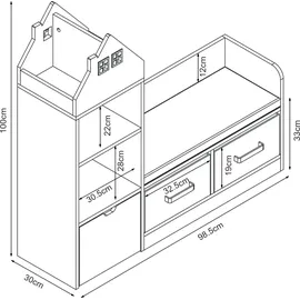 [en.casa] Sitzbank Vipsali Mintgrün/Weiß 100 x 99 x 30 cm