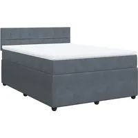 VidaXL Boxspringbett mit Matratze Dunkelgrau 160x200 cm Samt